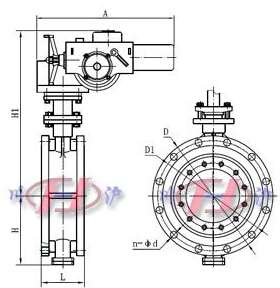 電動三偏心蝶閥尺寸圖