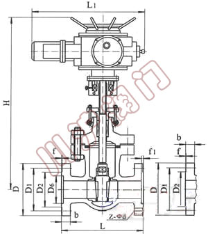 Z941電動閘閥,結(jié)構(gòu)圖