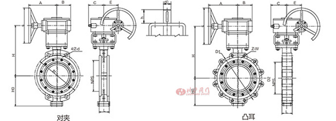 對(duì)夾式硬密封美標(biāo)蝶閥