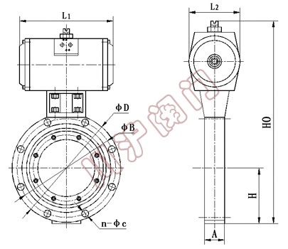 氣動(dòng)真空蝶閥,結(jié)構(gòu)圖